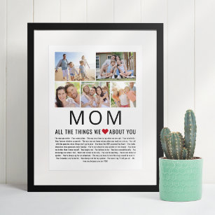 Poster Mãe Fotos Coisas Que Adoramos Sobre Você Dia de as