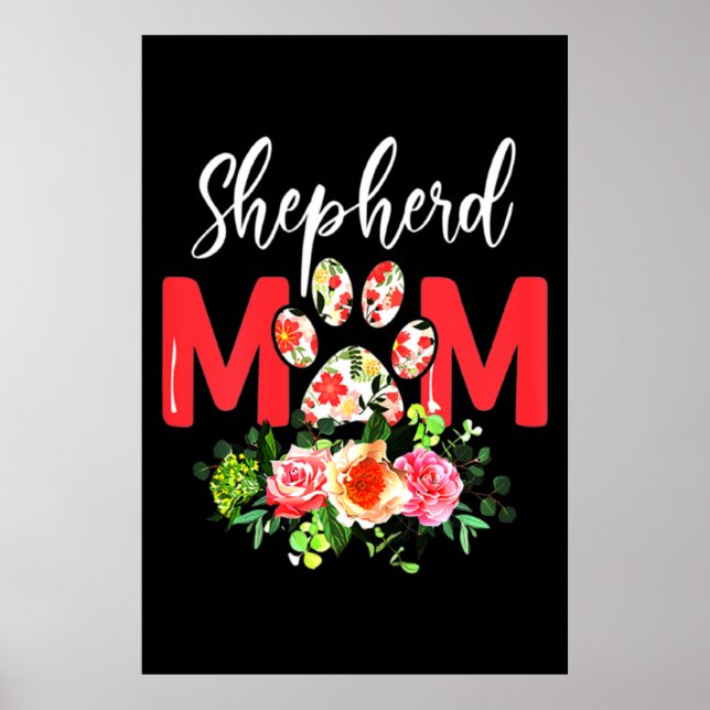 Poster Mãe German shepherd Bonita (Frente)