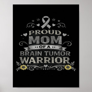 Poster Mãe guerreira da conscientização sobre tumor cereb