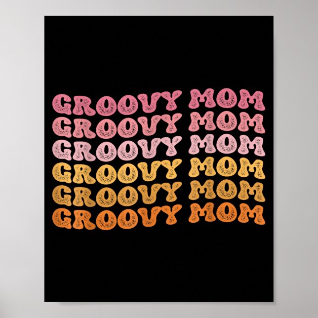 Poster Mãe hippie retrô descolada combinando com a famíli (Frente)