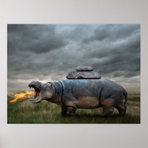 Poster Mãe hippo irritada