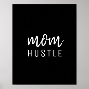 Poster Mãe Hustle   Dia de as mães Preto de Script Mode