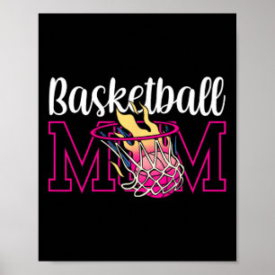 Poster Mãe jogador de basquete, treinador de luta mãe Mom