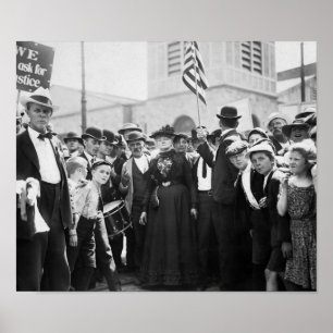 Poster Mãe Jones Com Trabalhadores Em Greve - 1903