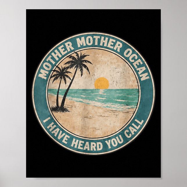 Poster Mãe Mãe Oceano Ouvi Chamar Arte Divertida (Frente)