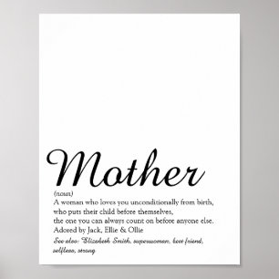 Poster Mãe, Mamãe, Definição de Mãe Melhor de Todos os Te