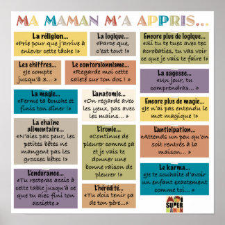 Poster "Mãe Maman m'a appris" - Moi Super Maman