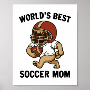 POSTER MÃE MELHOR DE FUTEBOL DO MUNDO - PUG PLAYER