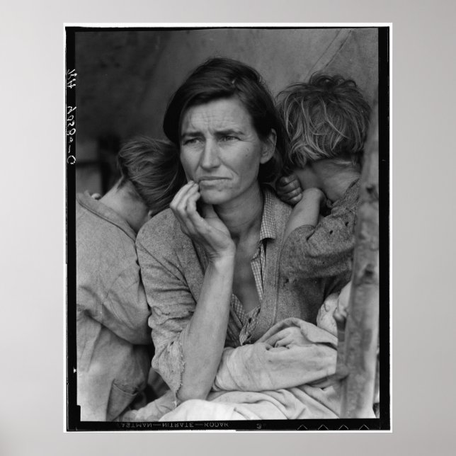 Pôster Mãe migrante de Dorothea Lange, Florence Thompson (Frente)