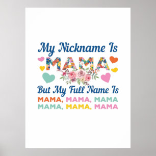 Poster Mãe Minha Apelido É Mamãe Aniversário