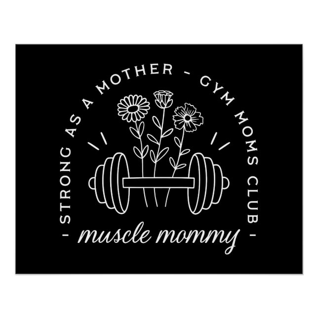 Pôster Mãe musculosa academia mãe forte engraçada (Frente)