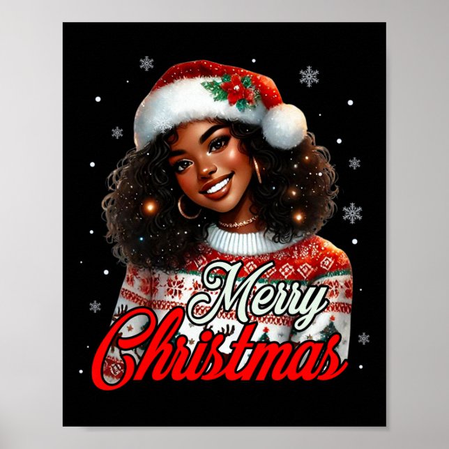 Poster Mãe negra africana de Natal afro-americana (Frente)