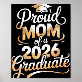 Poster Mãe Orgulhosa De Um Graduado Em 2026 Camiseta De G