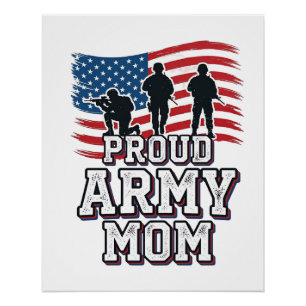 Pôster Mãe Orgulhosa do Exército Camisa Militar Patriótic