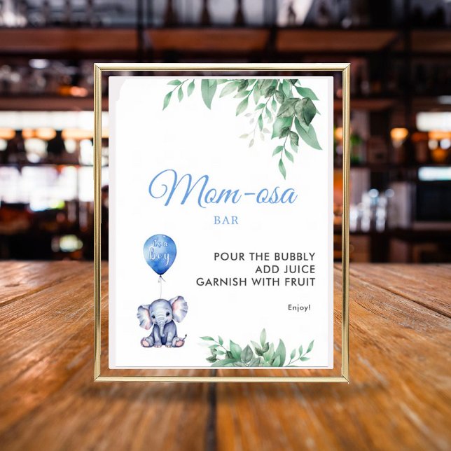 Poster Mãe-Osa bar É um Chá de fraldas de Elefante Menino (Criador carregado)