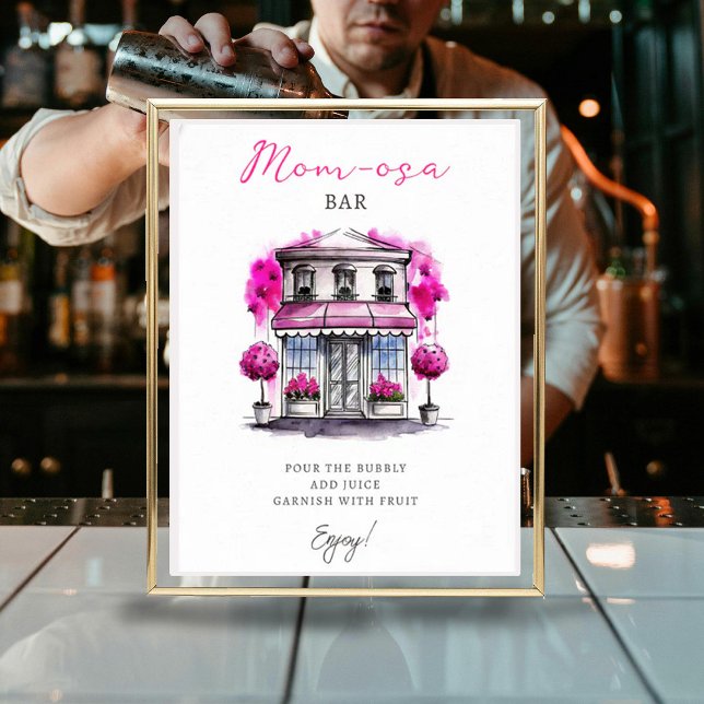 Poster Mãe-osa Bonjour Bebe Paris Chá de fraldas Rosa Fra (Criador carregado)