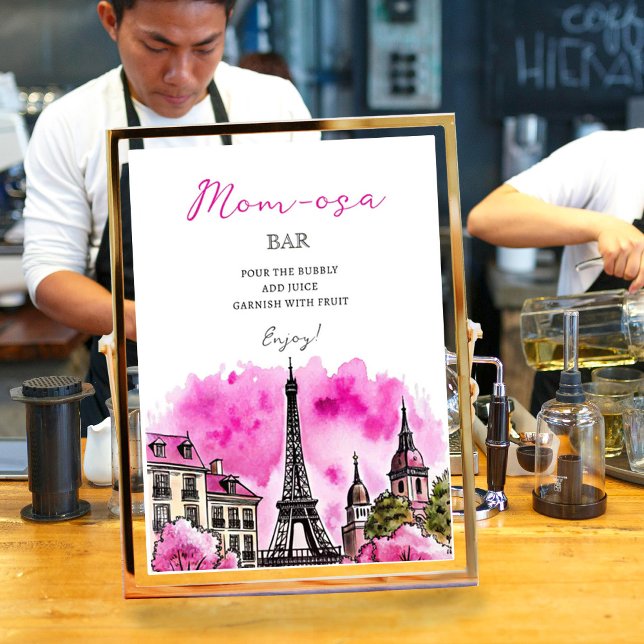 Poster Mãe-osa Chá de fraldas francês Bonjour Bebe (Criador carregado)