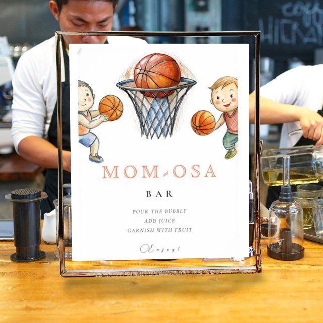 Poster Mãe-Osa Nosso Pequeno Chá de fraldas De Basquete (Criador carregado)