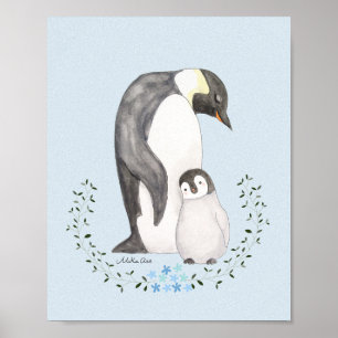 Poster Mãe/pai de pinguins com bebê Enfermeiro Pinguim