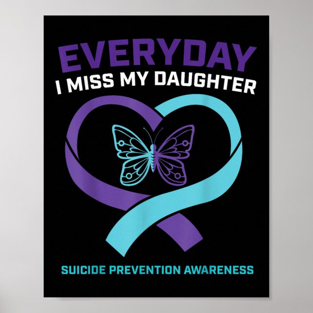 Poster Mãe Pai Senhorita Filha Suicida Prevenção de Consc (Frente)