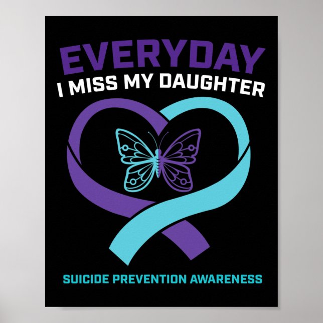 Poster Mãe Pai Senhorita Filha Suicida Prevenção de Consc (Frente)