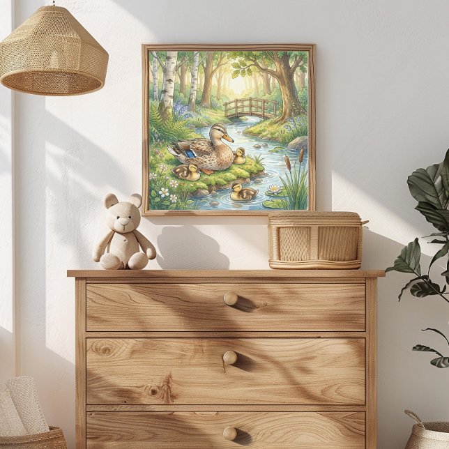 Poster Mãe Pata e Patinhos Berçário (Criador carregado)