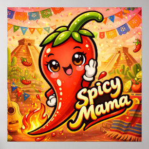 Poster Mãe Picante - Coisa Quente - Loucos por Comida
