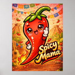 Poster Mãe Picante - Coisa Quente - Loucos por Comida