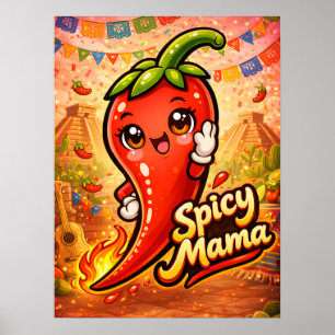 Poster Mãe Picante - Coisa Quente - Loucos por Comida