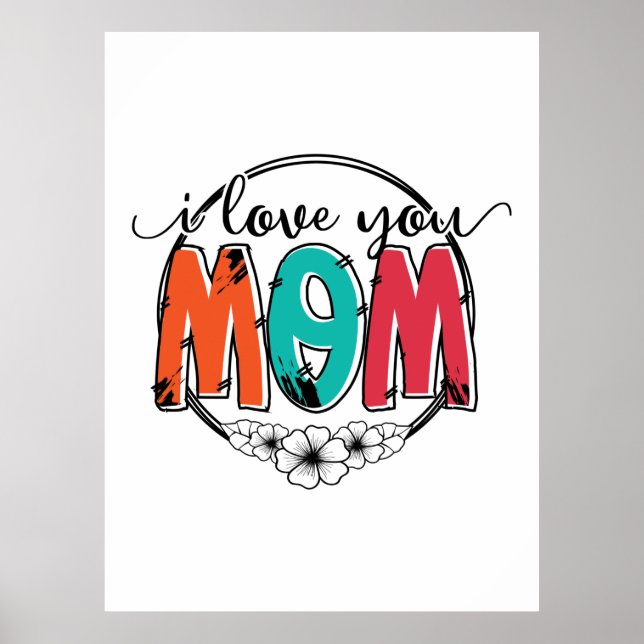 Poster Mãe Presente Eu Te Amo Mãe (Frente)