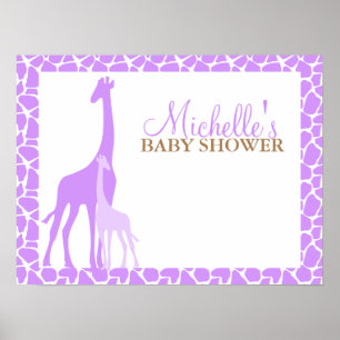 Poster Mãe Roxa e Chá de fraldas Girafa