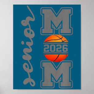Poster Mãe sênior de 2026 atleta de basquete orgulhosa