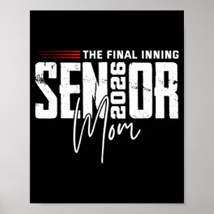 Poster Mãe sênior de beisebol 2026 último inning beisebol