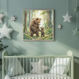 Poster Mãe Urso e Berçário dos Filhotes