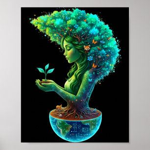 Poster Mãe verde natureza dia da terra 2026 terra mãe