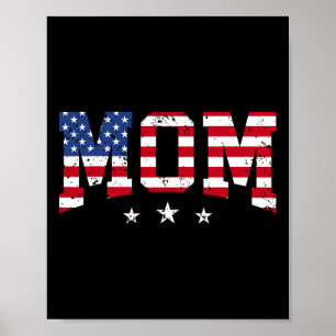 Poster Mãe Vintage Dia das Mães Mãe Americana Bandeira EU