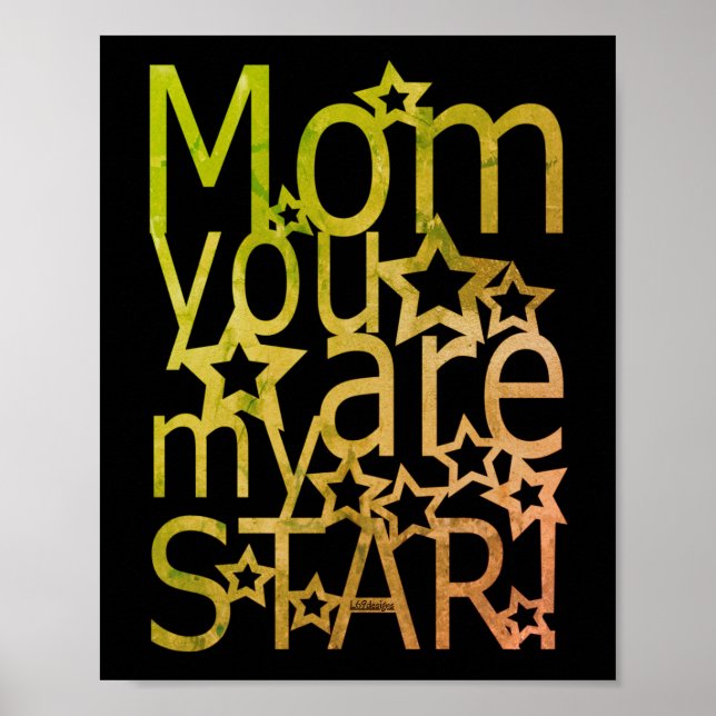Poster MÃE, VOCÊ É MINHA dia de as mães DE ESTRELA. (Frente)
