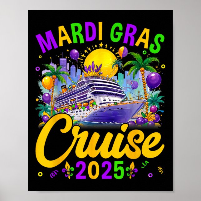 Poster Mães De Cruzeiro Da Família Mardi Gras Cruise 2025 (Frente)