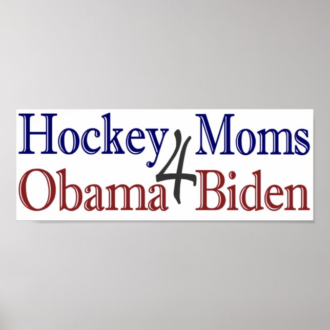 Pôster Mães de hóquei para Obama Biden (Frente)
