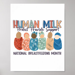 Poster Mães de Leite Humano Leite S Mês Nacional de Amame