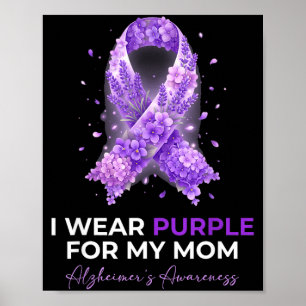 Poster Mães mamãe usa roxo para doença de alzheimer da ma