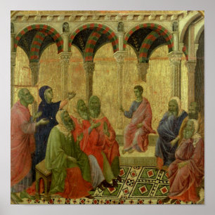 Pôster Maesta: Cristo entre os doutores, 1308-11