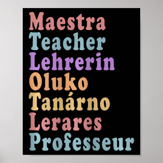 Poster Maestra Professor - Nomes de Professores em Difere (Frente)
