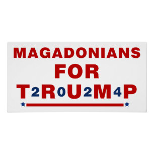 Pôster Magadonianos Para Trump 2024 Red Blue Star