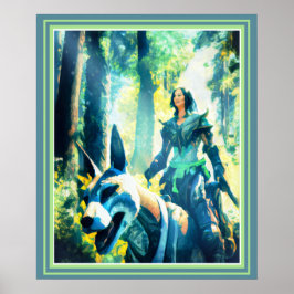 Poster Mage Riding a Wolf