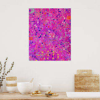 Poster Magenta Jubilee Abstract Print 