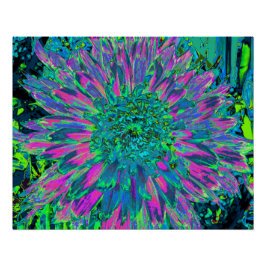 Pôster Magenta Psicodélica Aqua e Verde limão Dahlia