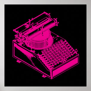 Pôster Magenta Type Writing Machine