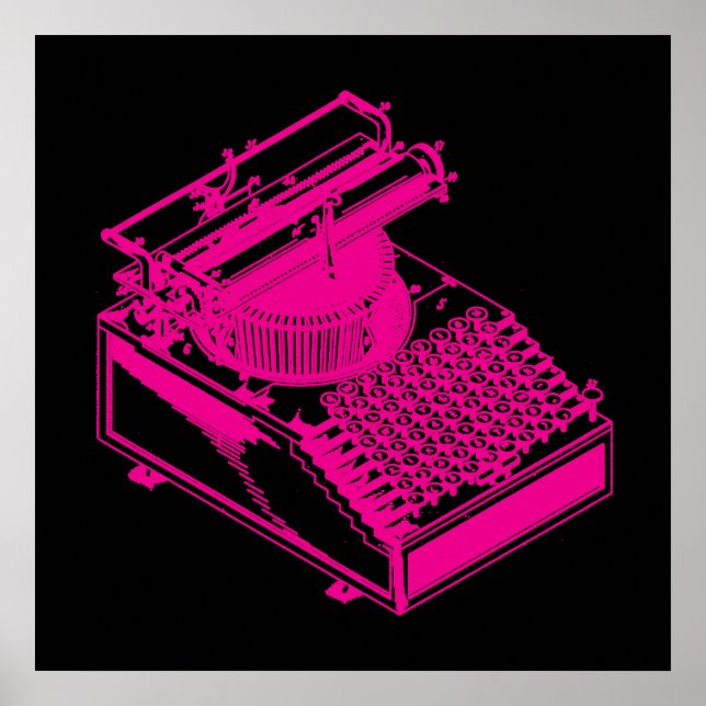 Pôster Magenta Type Writing Machine (Frente)