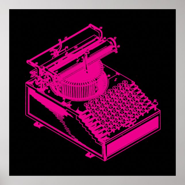 Pôster Magenta Type Writing Machine (Frente)